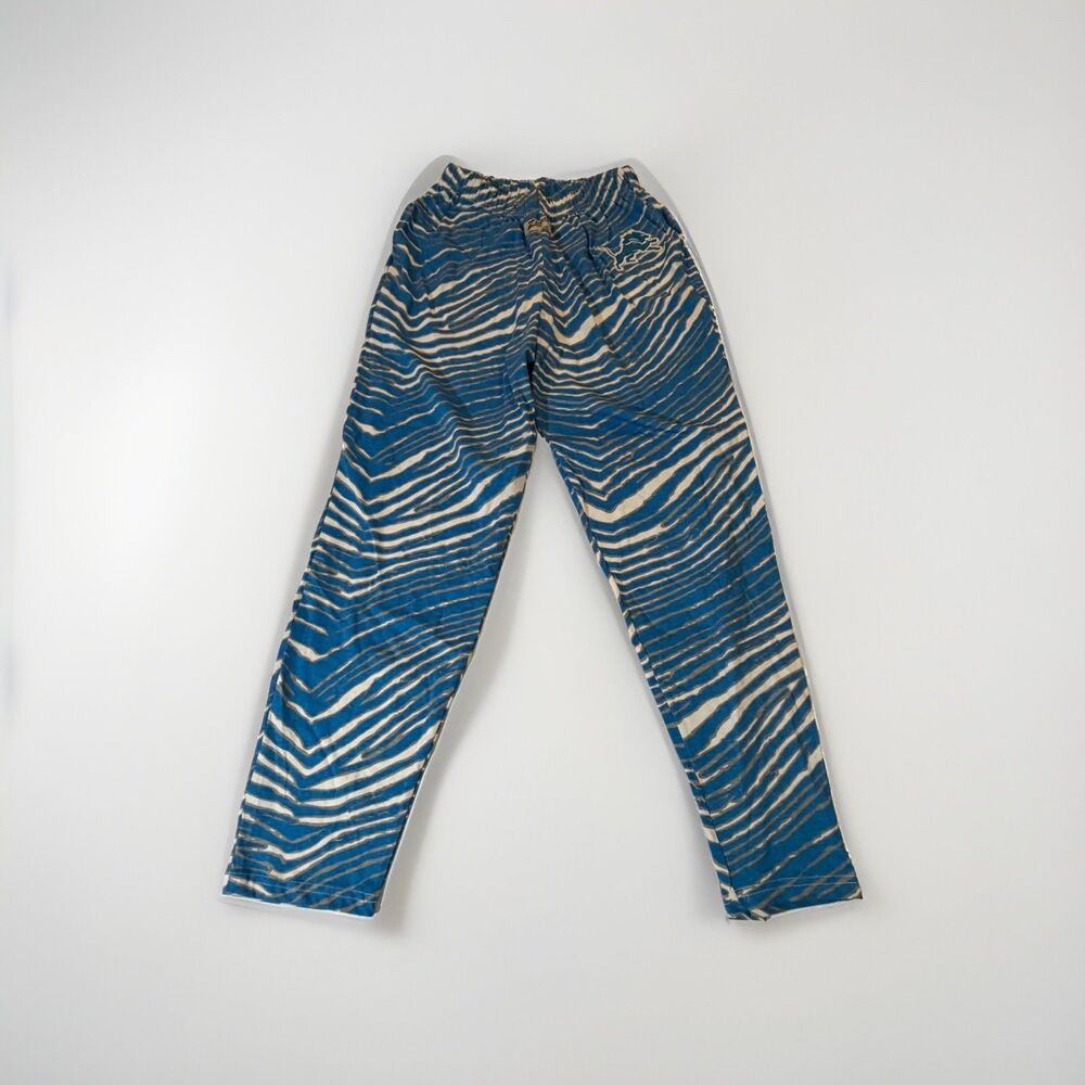 New Detroit Lions Zubaz Pants Small Blue Zebra Print NFL Lounge
